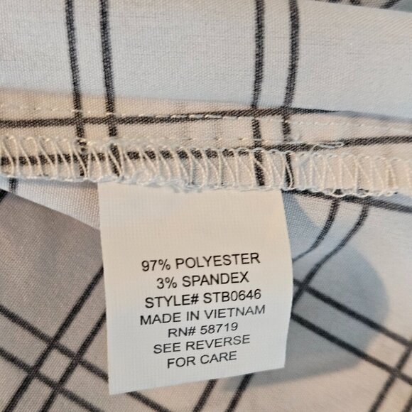 Notations sleeveless checkered collared blouse black white - Picture 5 of 6